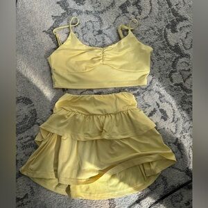 Yellow skirt and top set
